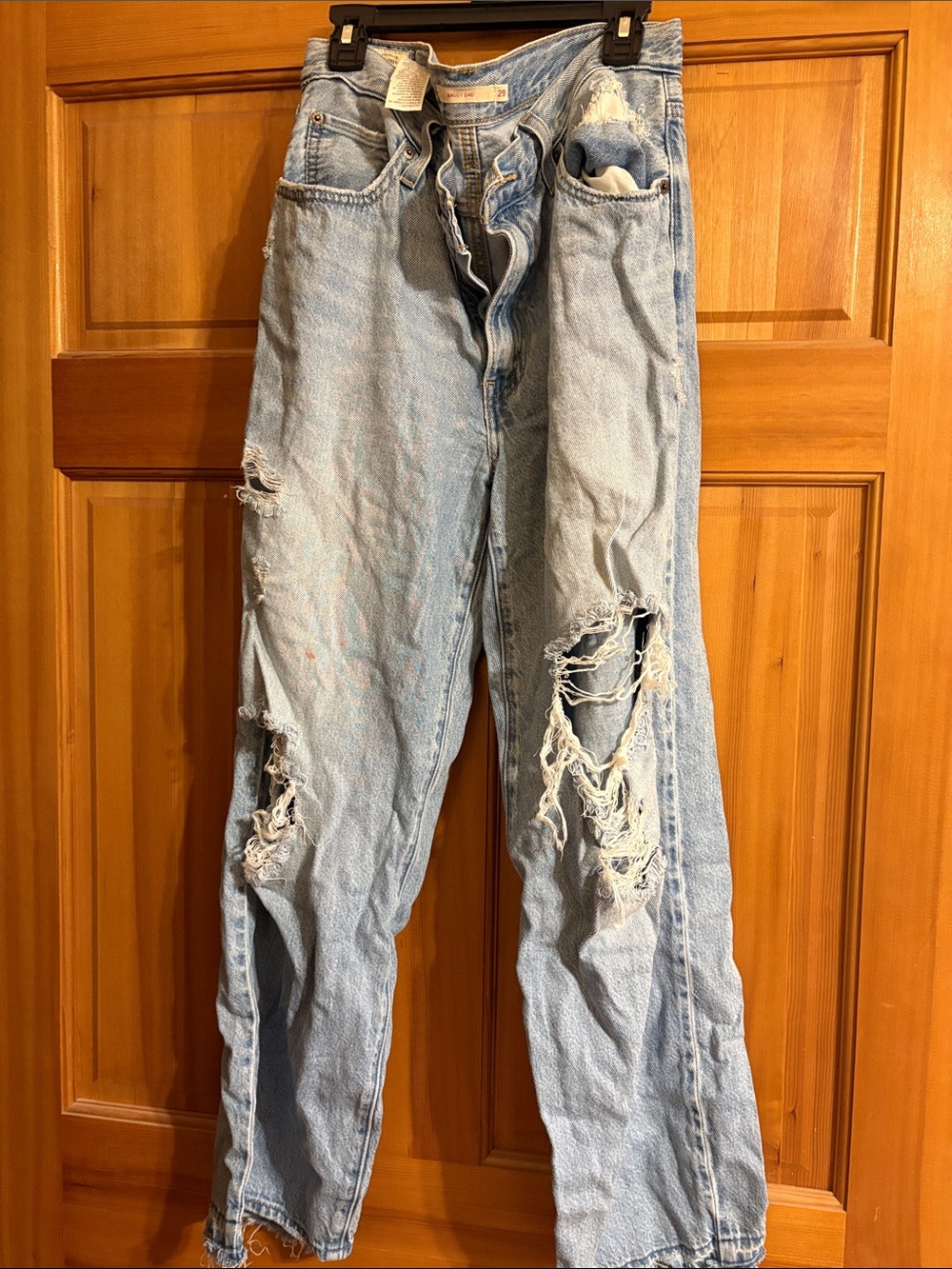 Levi's Light Blue Distressed Boyfriend Jeans
